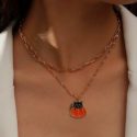 Pumpkin Pendant Halloween Necklace