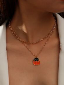 Pumpkin Pendant Halloween Necklace