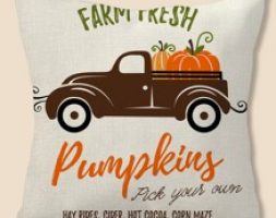 Pumpkin Print Cushion Cover Without Filler