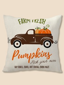 Pumpkin Print Cushion Cover Without Filler