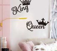 Queen & King Crown Print Wall Sticker