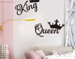 Queen & King Crown Print Wall Sticker