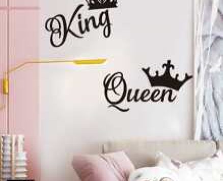 Queen & King Crown Print Wall Sticker