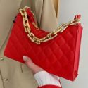 Quilted Chain Decor Crossbody Bag