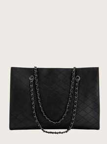 Quilted Tote Bag With Inner Pouch