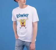 ROMWE X SpongeBob Guys Short Sleeve Tee
