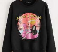 ROMWE X Vincenttrinidadart Skeleton & Slogan Graphic Sweatshirt