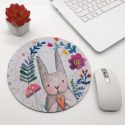 Rabbit Pattern Round Mouse Pad