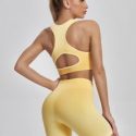 Racer Back Cutout Sports Tank Top & Shorts Set