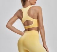 Racer Back Cutout Sports Tank Top & Shorts Set