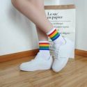 Rainbow Stripe Print Socks