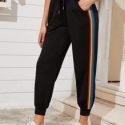 Rainbow Striped Tape Sweatpants