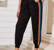 Rainbow Striped Tape Sweatpants