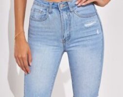 Raw Hem Ripped Denim Shorts