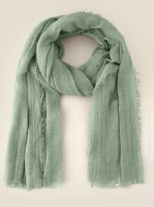 Raw Hem Solid Scarf