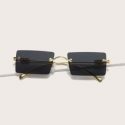 Rectangle Lens Rimless Sunglasses