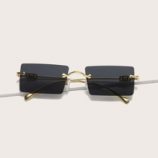 Rectangle Lens Rimless Sunglasses