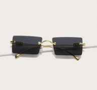 Rectangle Lens Rimless Sunglasses