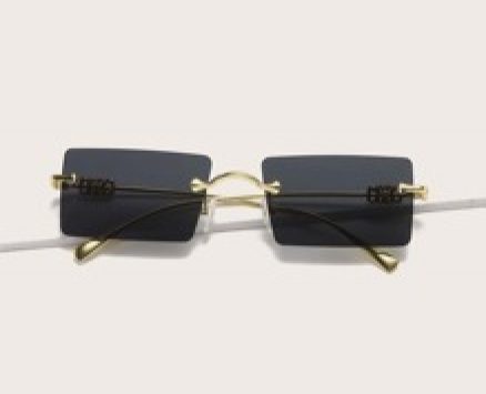 Rectangle Lens Rimless Sunglasses