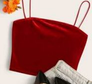 Red Velvet Cropped Cami