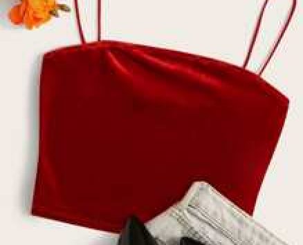 Red Velvet Cropped Cami