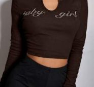 Rhinestone Baby Girl Graphic Crop Top