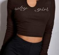 Rhinestone Baby Girl Graphic Crop Top