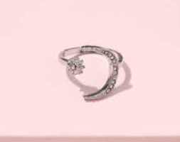 Rhinestone Decor Cuff Ring