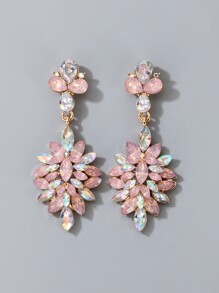 Rhinestone Decor Drop Earrings