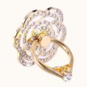 Rhinestone Decor Flower Shaped Phone Ring