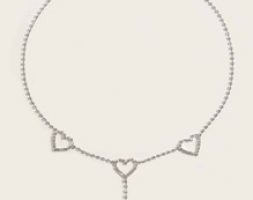 Rhinestone Decor Heart Decor Waist Chain
