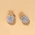 Rhinestone Decor Pineapple Stud Earrings