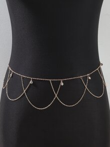 Rhinestone Decor Waist Chain