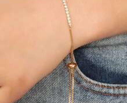 Rhinestone Detail Adjustable Bracelet 1pc