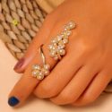 Rhinestone Floral Decor Ring