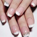 Rhinestone French Tip Tape-On Nail Set – 12 Pairs