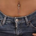 Rhinestone Heart Belly Ring