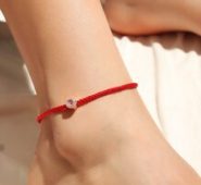 Rhinestone Inlaid Rope Anklet