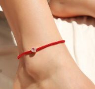 Rhinestone Inlaid Rope Anklet