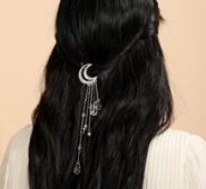 Rhinestone Moon Decor Hair Clip