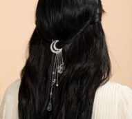 Rhinestone Moon Decor Hair Clip