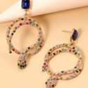 Rhinestone Serpentine Drop Earrings