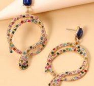 Rhinestone Serpentine Drop Earrings