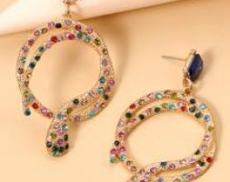 Rhinestone Serpentine Drop Earrings