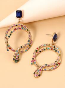 Rhinestone Serpentine Drop Earrings