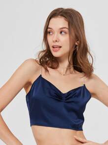 Rhinestone Strap Ruched Cami Top