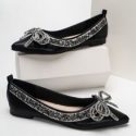 Rhinestone & Bow Decor Ballet Flats