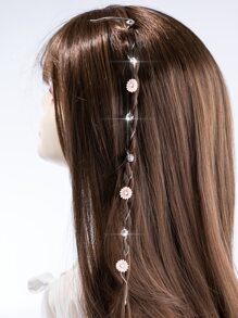 Rhinestone & Flower Decor Hair Accessory