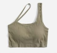 Rib Asymmetrical Neck Bralette