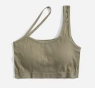 Rib Asymmetrical Neck Bralette